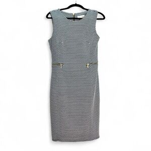 Calvin Klein Black and White Patterned Dress